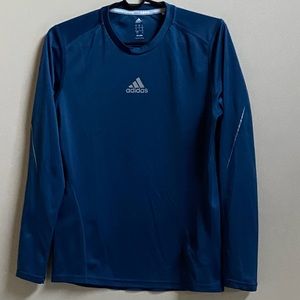 ADIDAS MENS CLIMALITE THE RUN LONG SLEEVE TEE SHIRT/BLUE / SIZE S / 61983